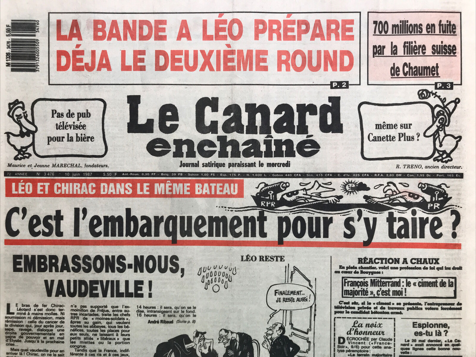 Couac ! | Acheter un Canard | Vente d'Anciens Journaux du Canard Enchaîné. Des Journaux Satiriques de Collection, Historiques & Authentiques de 1916 à 2004 ! | 3476