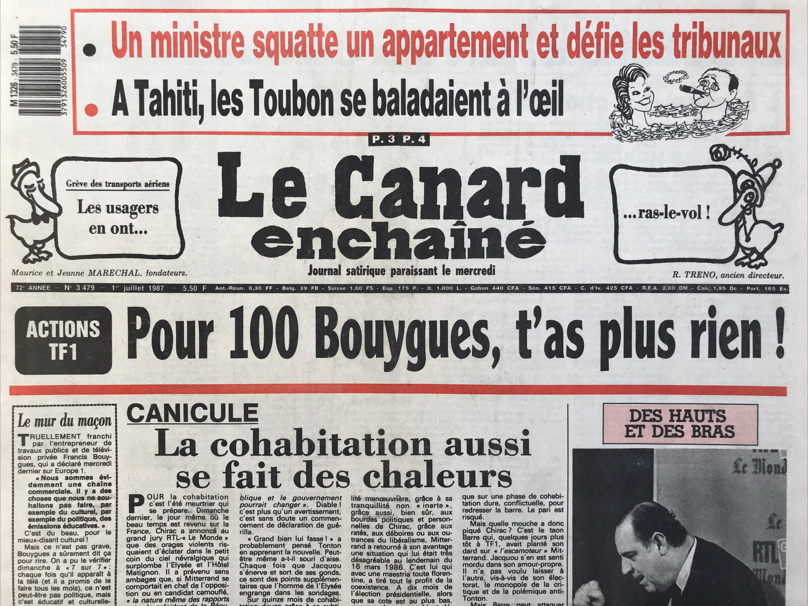 Couac ! | Acheter un Canard | Vente d'Anciens Journaux du Canard Enchaîné. Des Journaux Satiriques de Collection, Historiques & Authentiques de 1916 à 2004 ! | 3479