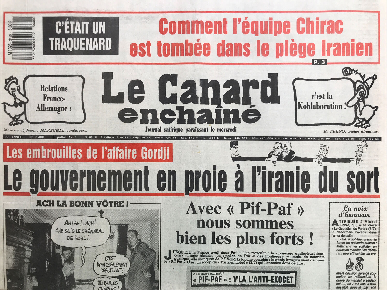 Couac ! | Acheter un Canard | Vente d'Anciens Journaux du Canard Enchaîné. Des Journaux Satiriques de Collection, Historiques & Authentiques de 1916 à 2004 ! | 3480