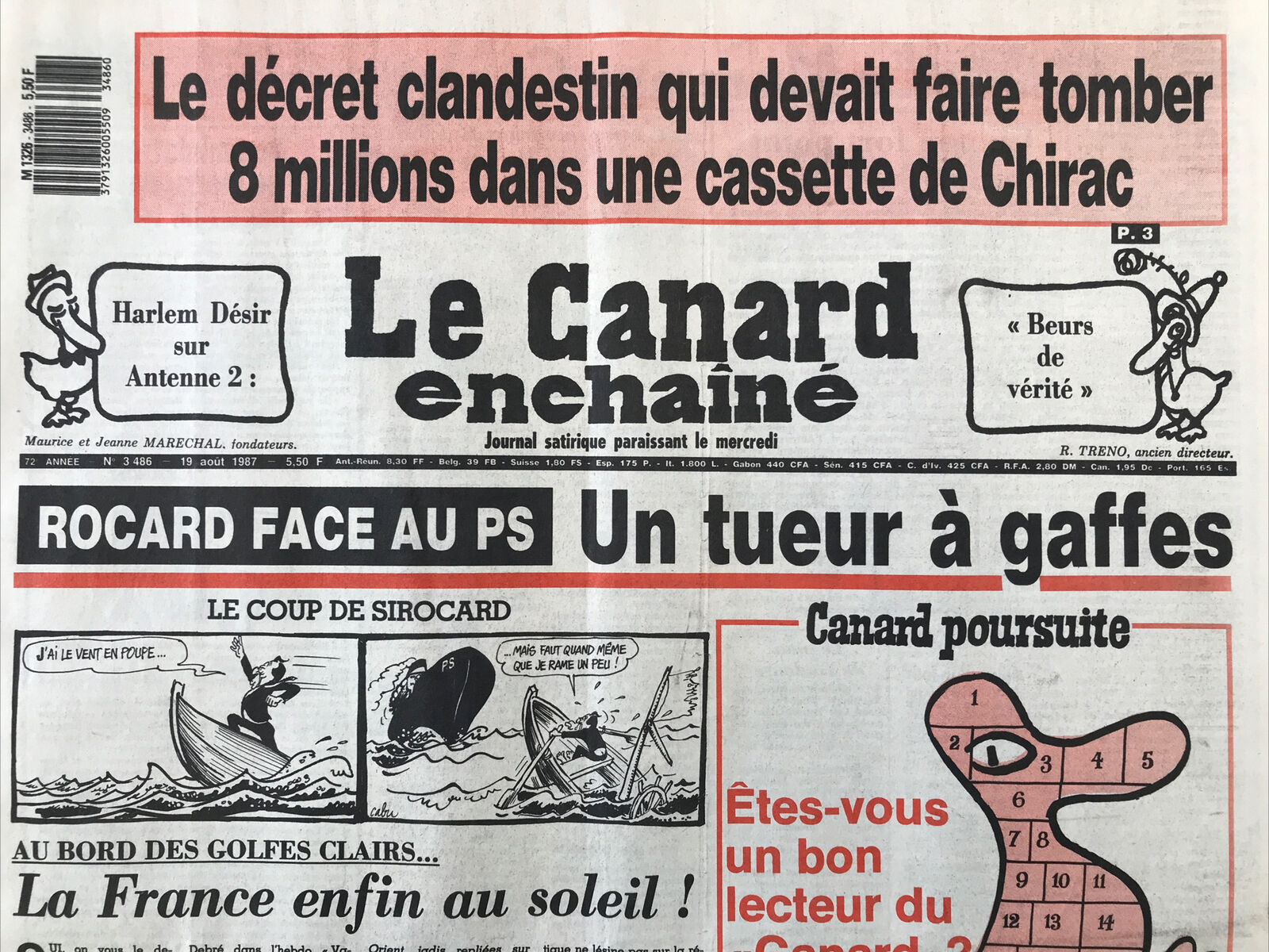 Couac ! | Acheter un Canard | Vente d'Anciens Journaux du Canard Enchaîné. Des Journaux Satiriques de Collection, Historiques & Authentiques de 1916 à 2004 ! | 3486