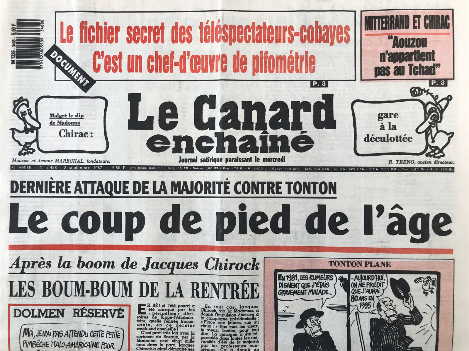 Couac ! | Acheter un Canard | Vente d'Anciens Journaux du Canard Enchaîné. Des Journaux Satiriques de Collection, Historiques & Authentiques de 1916 à 2004 ! | 3488