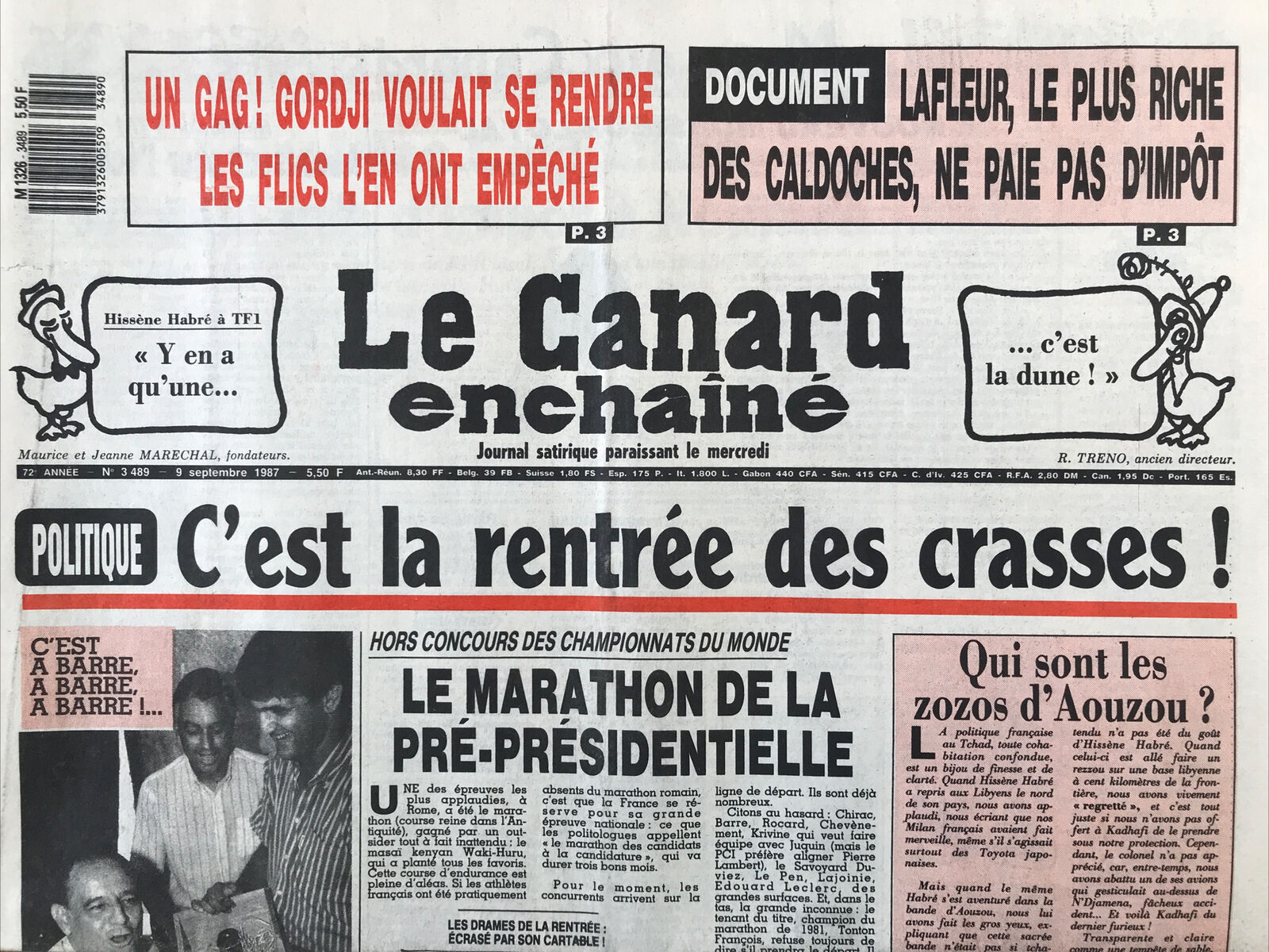 Couac ! | Acheter un Canard | Vente d'Anciens Journaux du Canard Enchaîné. Des Journaux Satiriques de Collection, Historiques & Authentiques de 1916 à 2004 ! | 3489