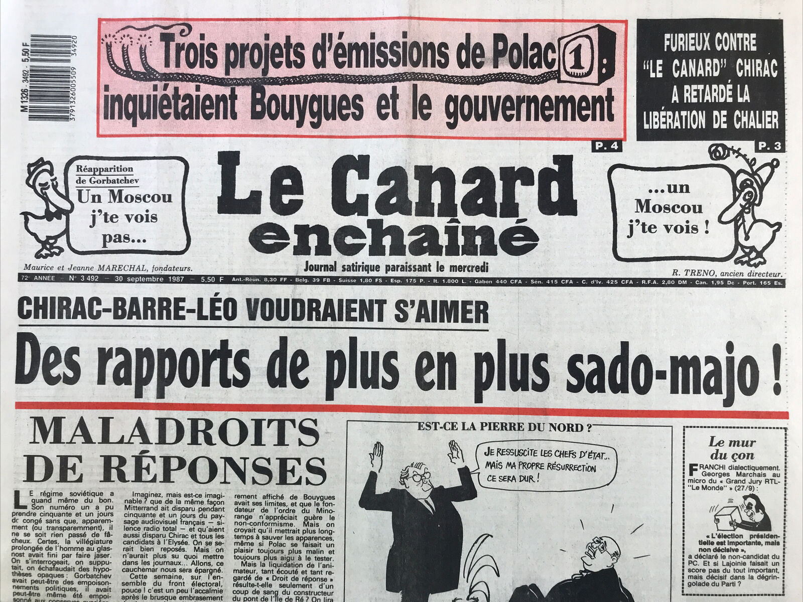 Couac ! | Acheter un Canard | Vente d'Anciens Journaux du Canard Enchaîné. Des Journaux Satiriques de Collection, Historiques & Authentiques de 1916 à 2004 ! | 3492