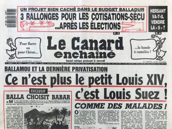 Couac ! | N° 3493 du Canard Enchaîné - 7 Octobre 1987 | Nos Exemplaires du Canard Enchaîné sont archivés dans de bonnes conditions de conservation (obscurité, hygrométrie maitrisée et faible température), ce qui s'avère indispensable pour des journaux anciens. | 3493