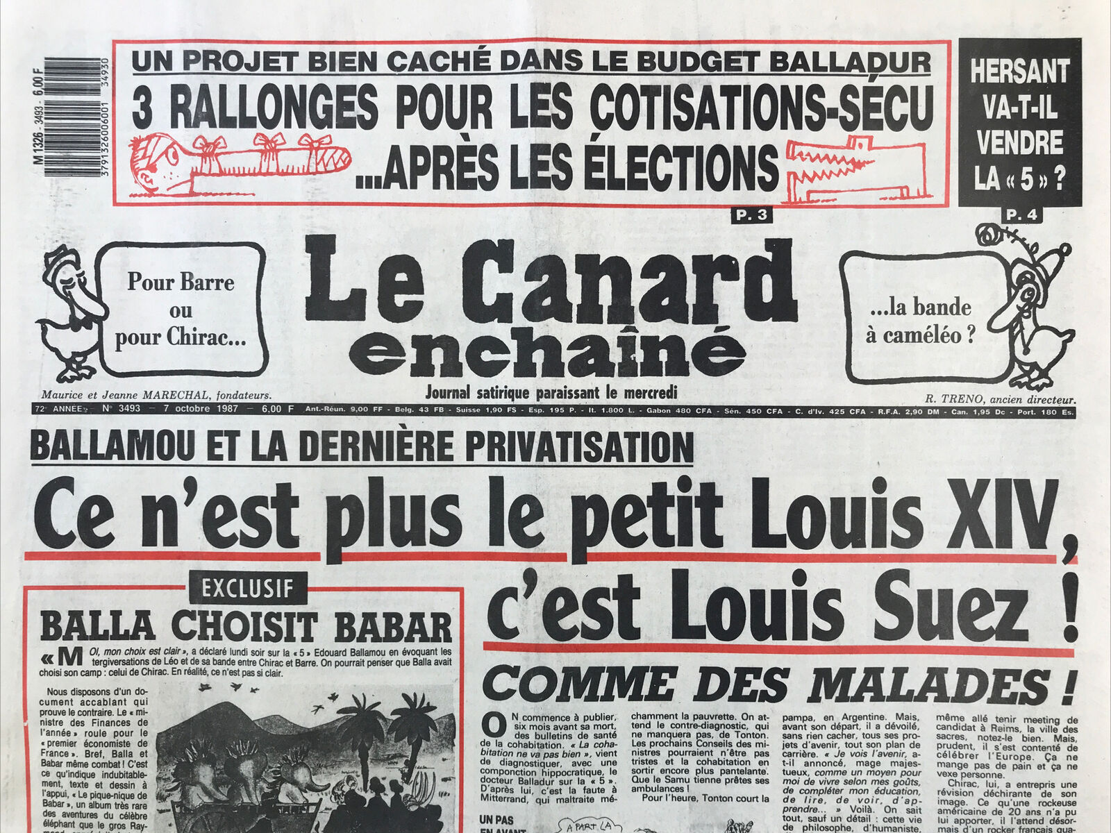 Couac ! | Acheter un Canard | Vente d'Anciens Journaux du Canard Enchaîné. Des Journaux Satiriques de Collection, Historiques & Authentiques de 1916 à 2004 ! | 3493