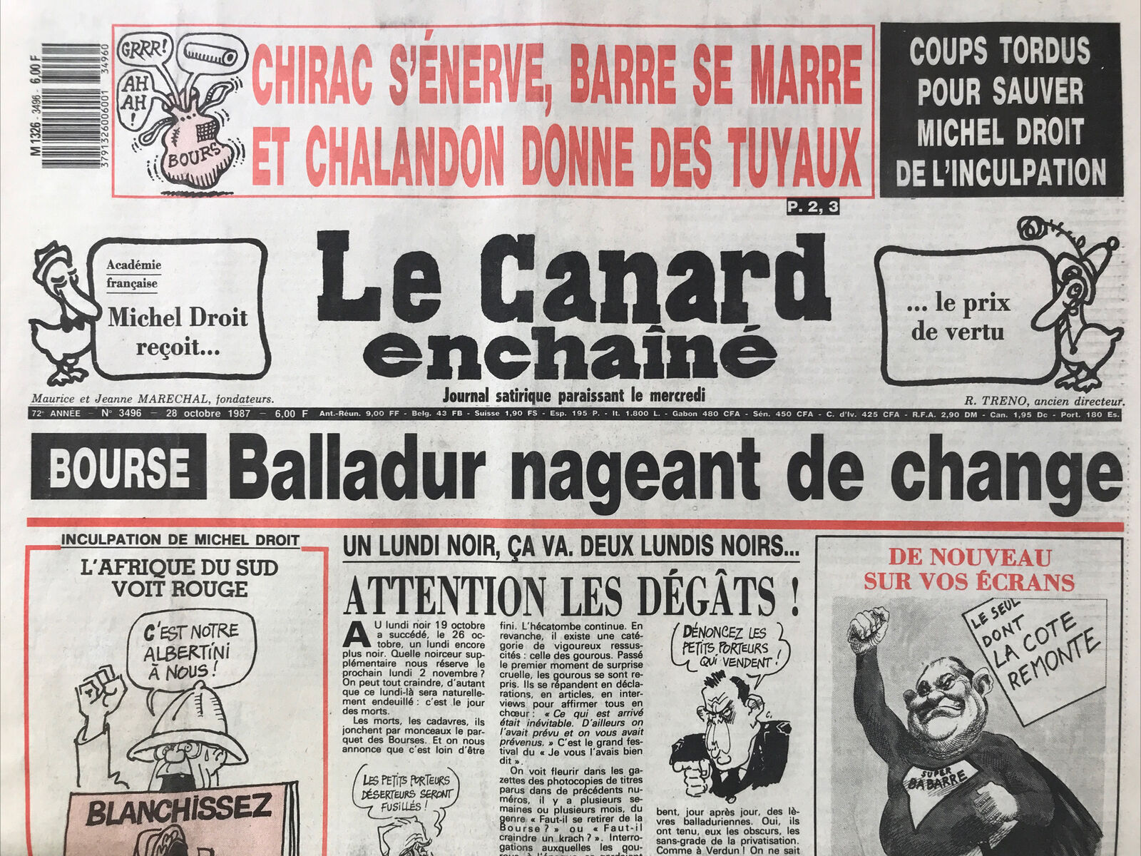 Couac ! | Acheter un Canard | Vente d'Anciens Journaux du Canard Enchaîné. Des Journaux Satiriques de Collection, Historiques & Authentiques de 1916 à 2004 ! | 3496