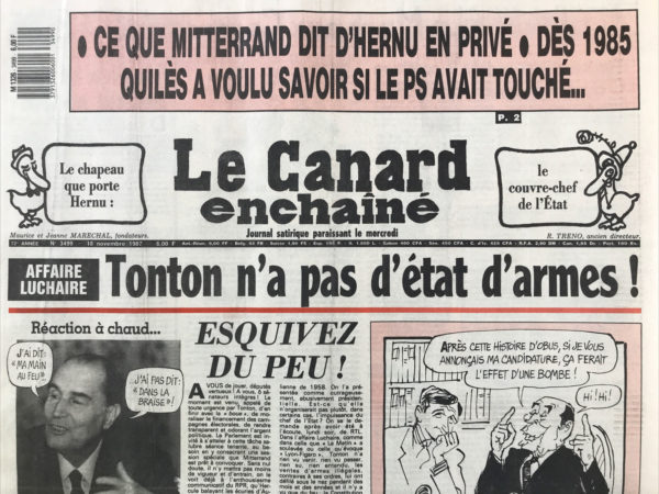 Couac ! | N° 3499 du Canard Enchaîné - 18 Novembre 1987 | Nos Exemplaires du Canard Enchaîné sont archivés dans de bonnes conditions de conservation (obscurité, hygrométrie maitrisée et faible température), ce qui s'avère indispensable pour des journaux anciens. | 3499