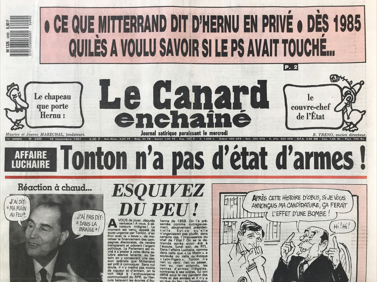 Couac ! | Acheter un Canard | Vente d'Anciens Journaux du Canard Enchaîné. Des Journaux Satiriques de Collection, Historiques & Authentiques de 1916 à 2004 ! | 3499