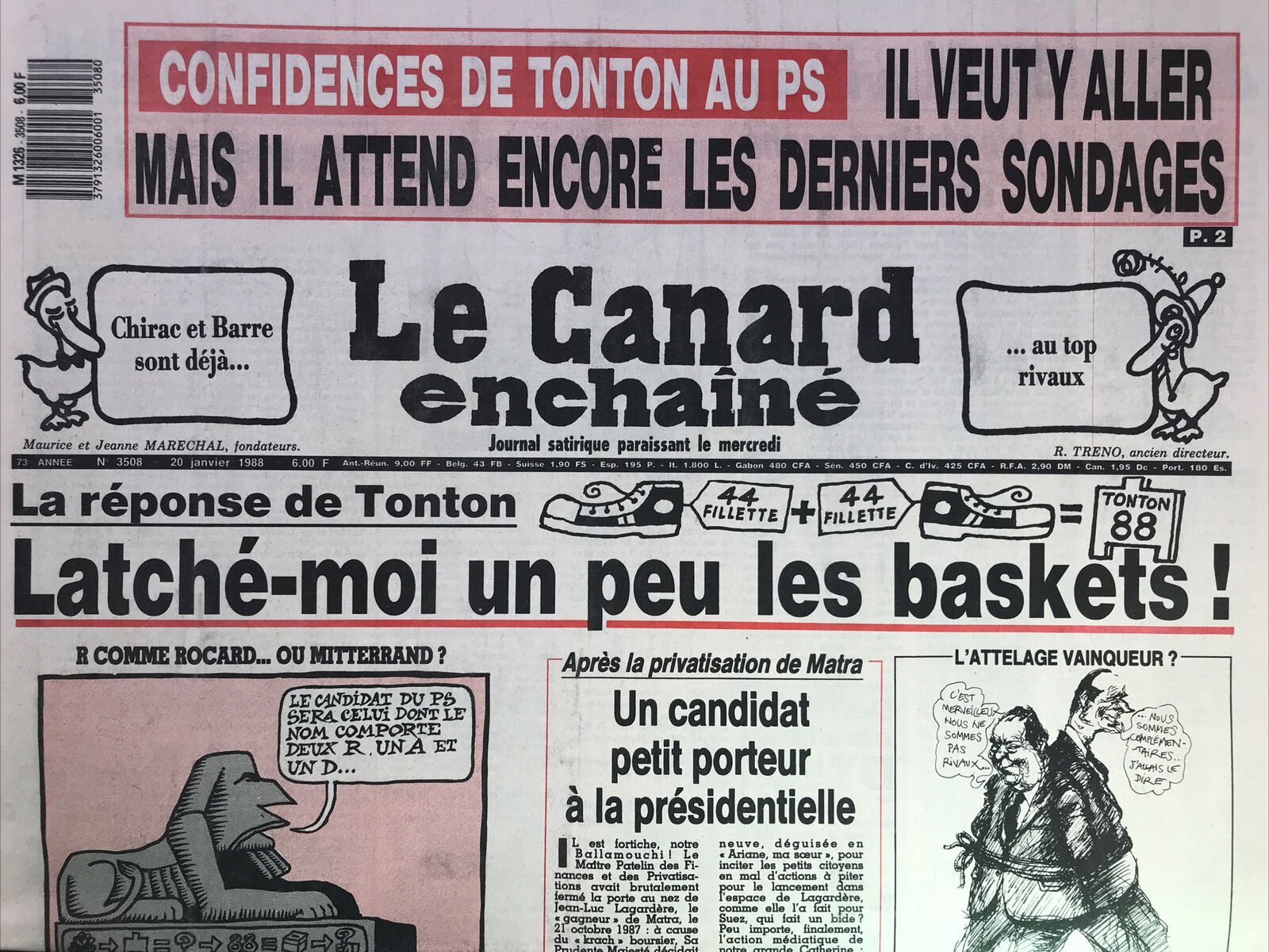 Couac ! | Acheter un Canard | Vente d'Anciens Journaux du Canard Enchaîné. Des Journaux Satiriques de Collection, Historiques & Authentiques de 1916 à 2004 ! | 3508