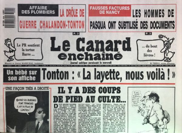 Couac ! | N° 3509 du Canard Enchaîné - 27 Janvier 1988 | Nos Exemplaires du Canard Enchaîné sont archivés dans de bonnes conditions de conservation (obscurité, hygrométrie maitrisée et faible température), ce qui s'avère indispensable pour des journaux anciens. | 3509