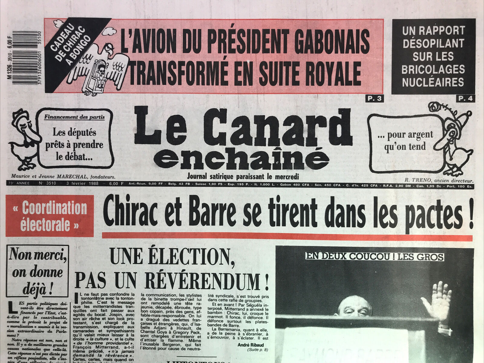 Couac ! | Acheter un Canard | Vente d'Anciens Journaux du Canard Enchaîné. Des Journaux Satiriques de Collection, Historiques & Authentiques de 1916 à 2004 ! | 3510