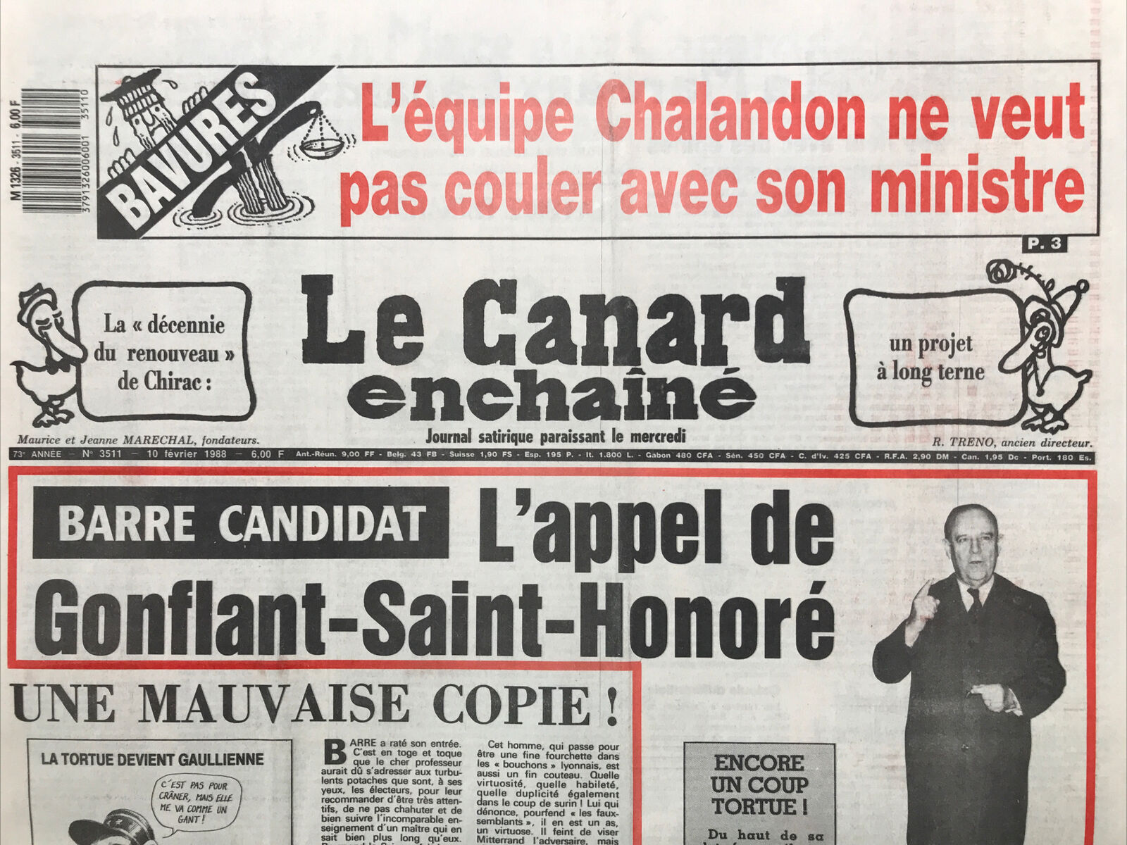 Couac ! | Acheter un Canard | Vente d'Anciens Journaux du Canard Enchaîné. Des Journaux Satiriques de Collection, Historiques & Authentiques de 1916 à 2004 ! | 3511