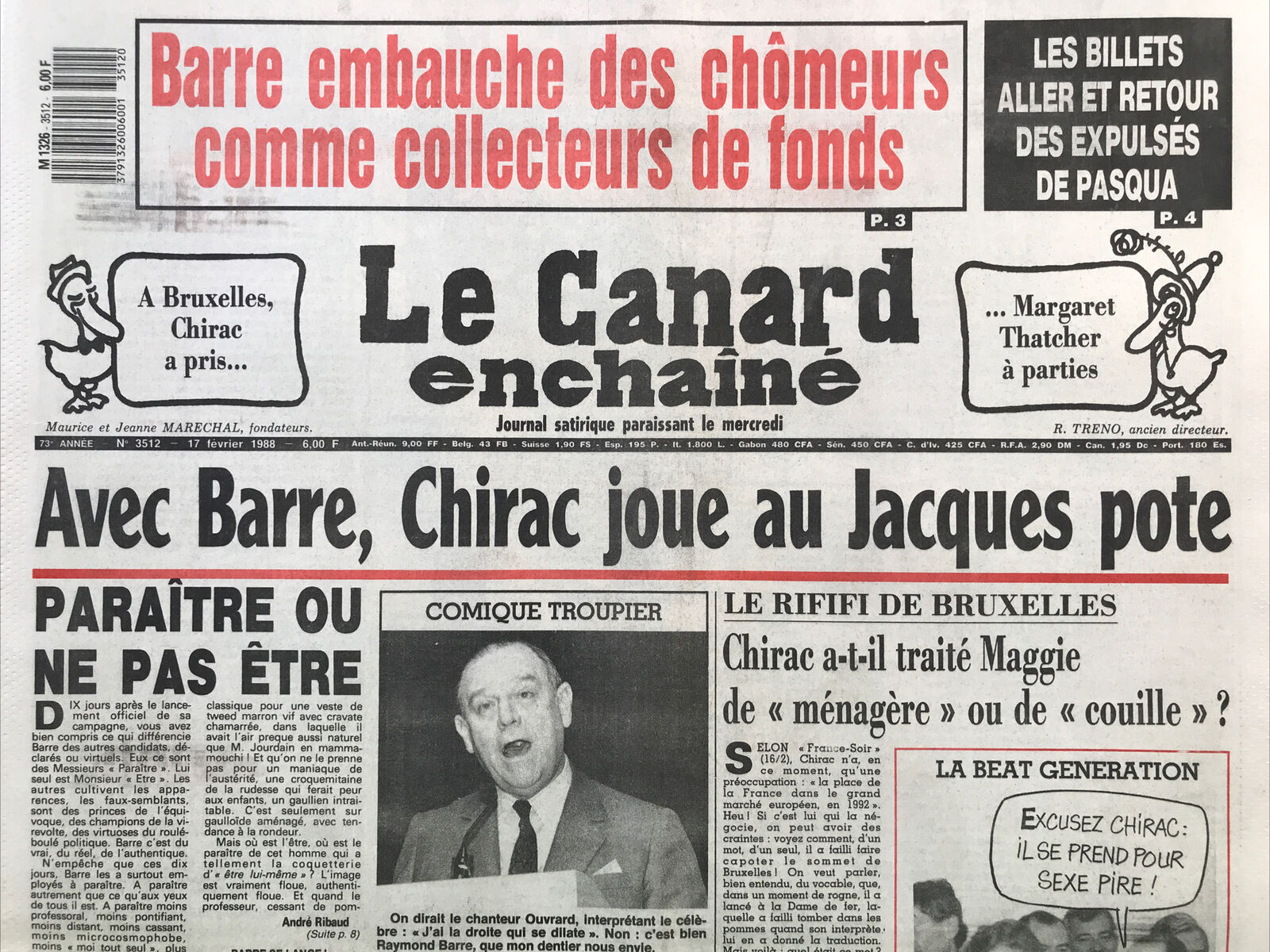 Couac ! | Acheter un Canard | Vente d'Anciens Journaux du Canard Enchaîné. Des Journaux Satiriques de Collection, Historiques & Authentiques de 1916 à 2004 ! | 3512