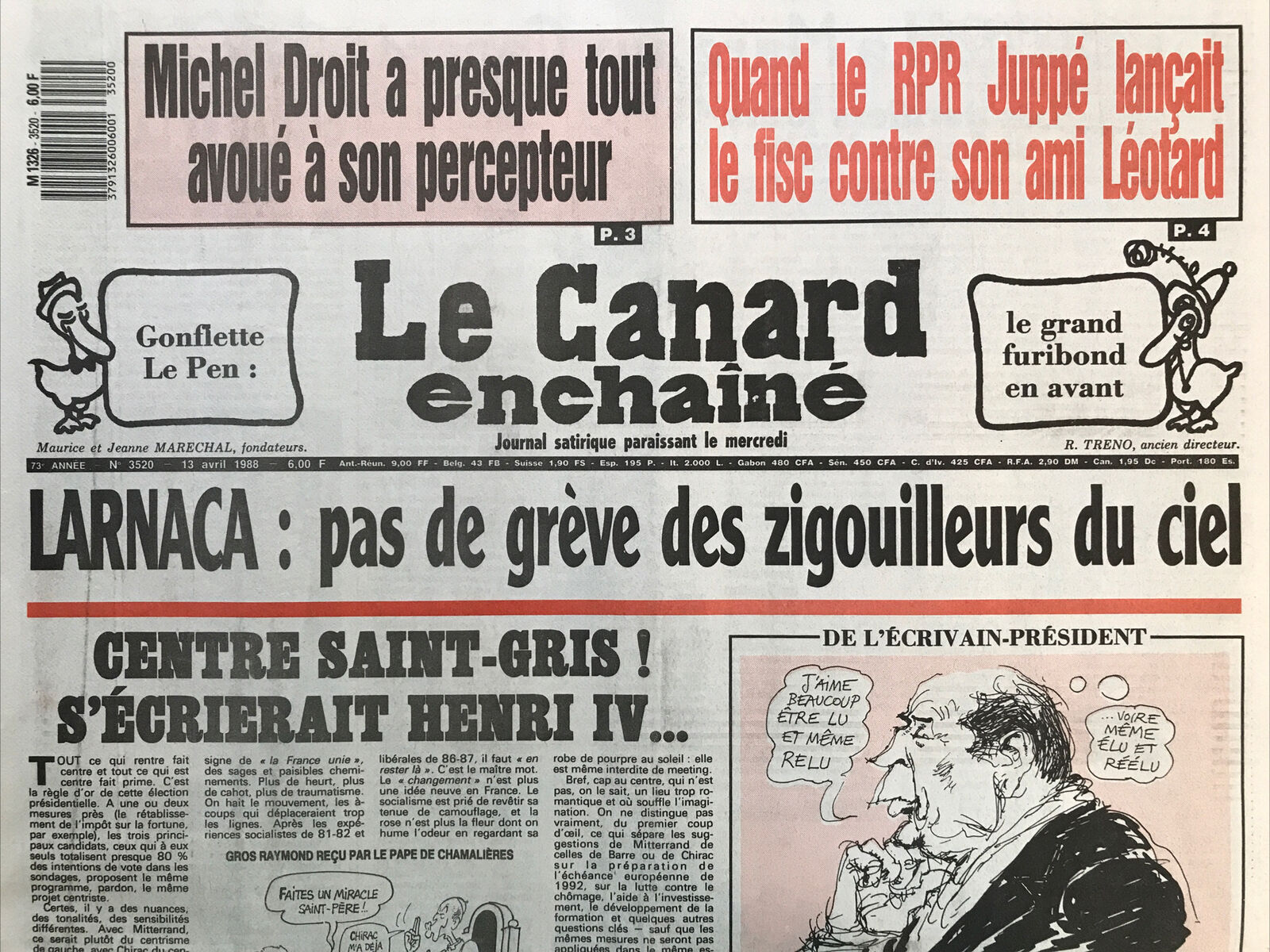 Couac ! | Acheter un Canard | Vente d'Anciens Journaux du Canard Enchaîné. Des Journaux Satiriques de Collection, Historiques & Authentiques de 1916 à 2004 ! | 3520