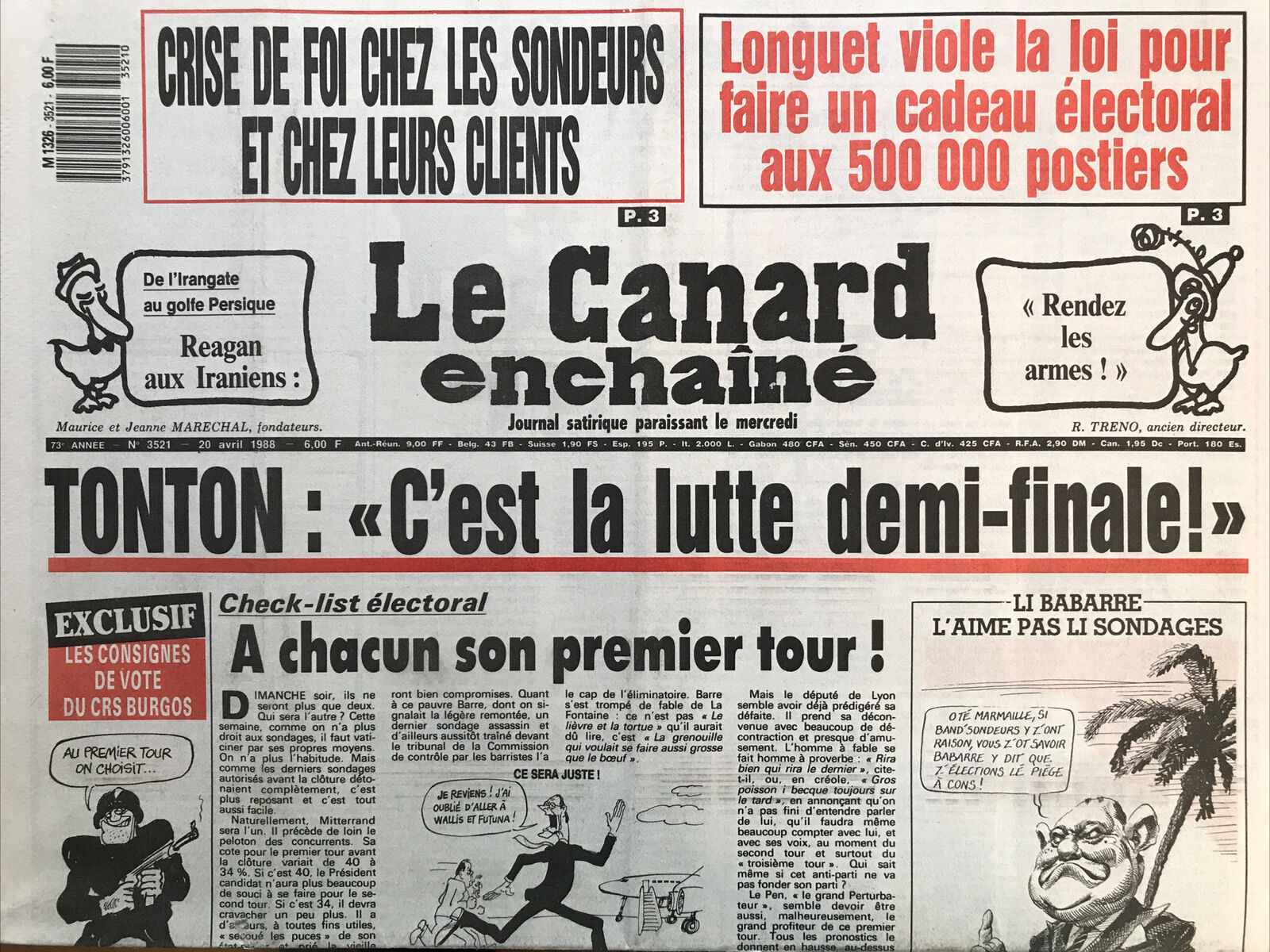 Couac ! | Acheter un Canard | Vente d'Anciens Journaux du Canard Enchaîné. Des Journaux Satiriques de Collection, Historiques & Authentiques de 1916 à 2004 ! | 3521