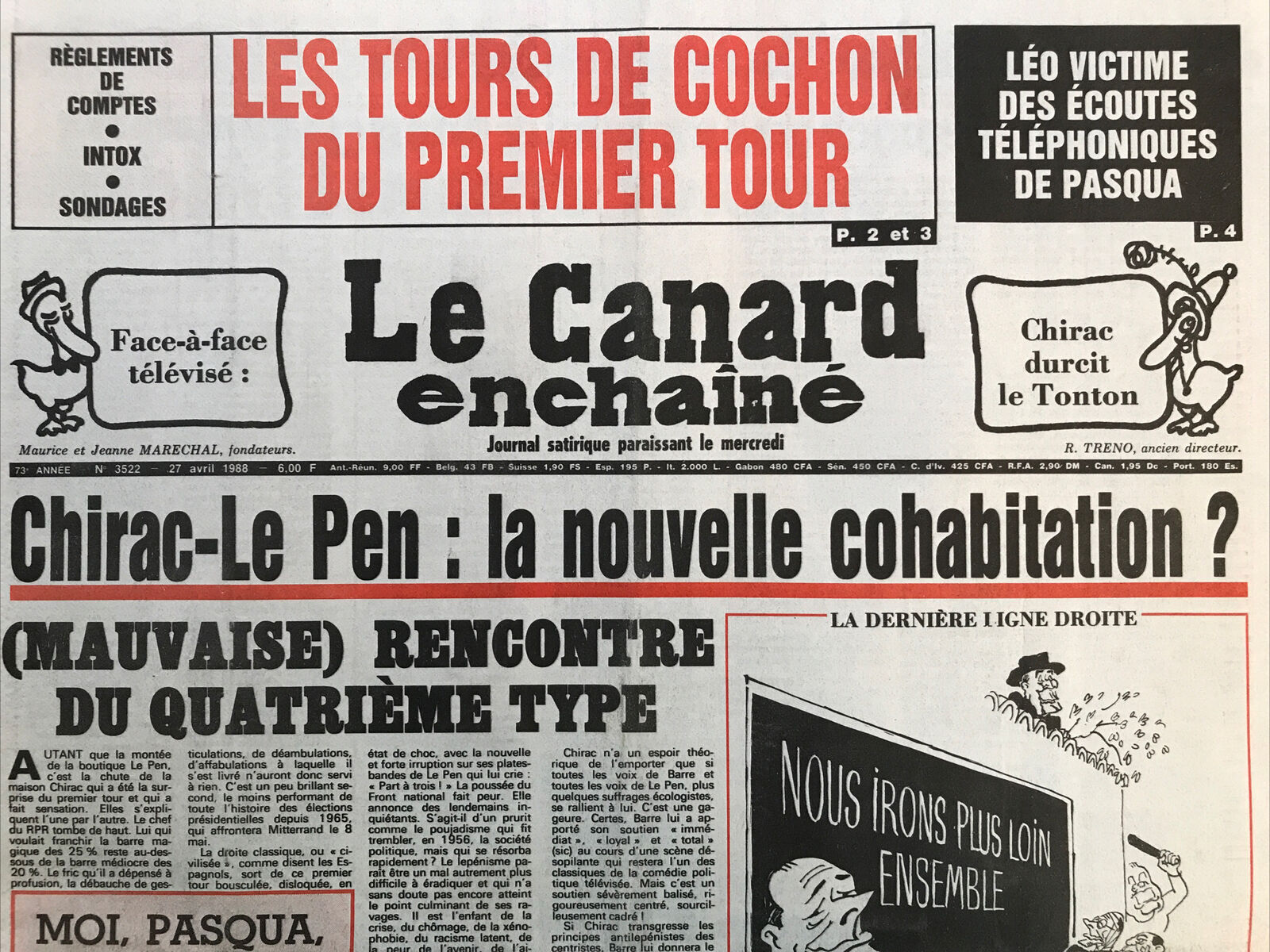 Couac ! | Acheter un Canard | Vente d'Anciens Journaux du Canard Enchaîné. Des Journaux Satiriques de Collection, Historiques & Authentiques de 1916 à 2004 ! | 3522