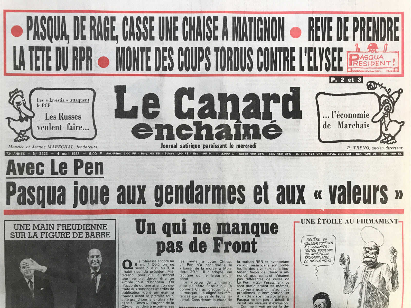 Couac ! | Acheter un Canard | Vente d'Anciens Journaux du Canard Enchaîné. Des Journaux Satiriques de Collection, Historiques & Authentiques de 1916 à 2004 ! | 3523