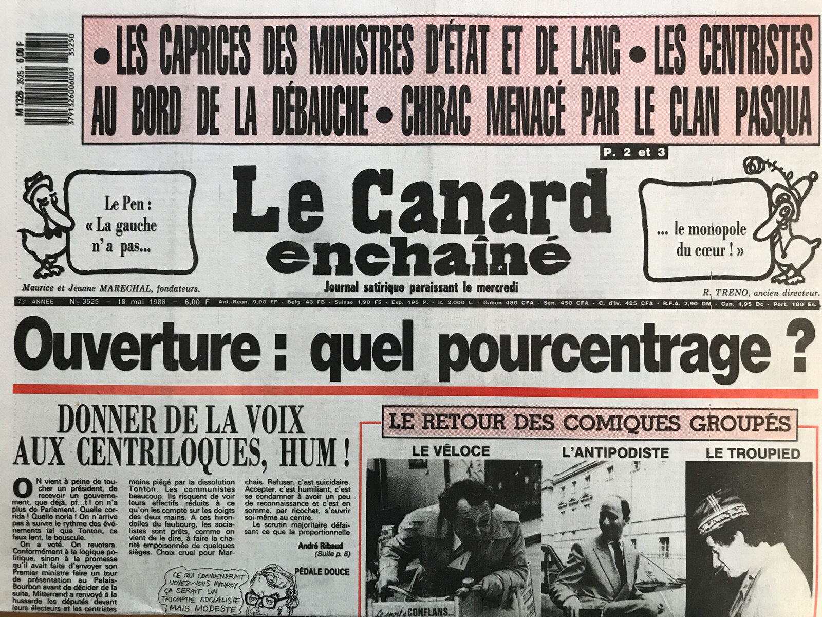 Couac ! | Acheter un Canard | Vente d'Anciens Journaux du Canard Enchaîné. Des Journaux Satiriques de Collection, Historiques & Authentiques de 1916 à 2004 ! | 3525