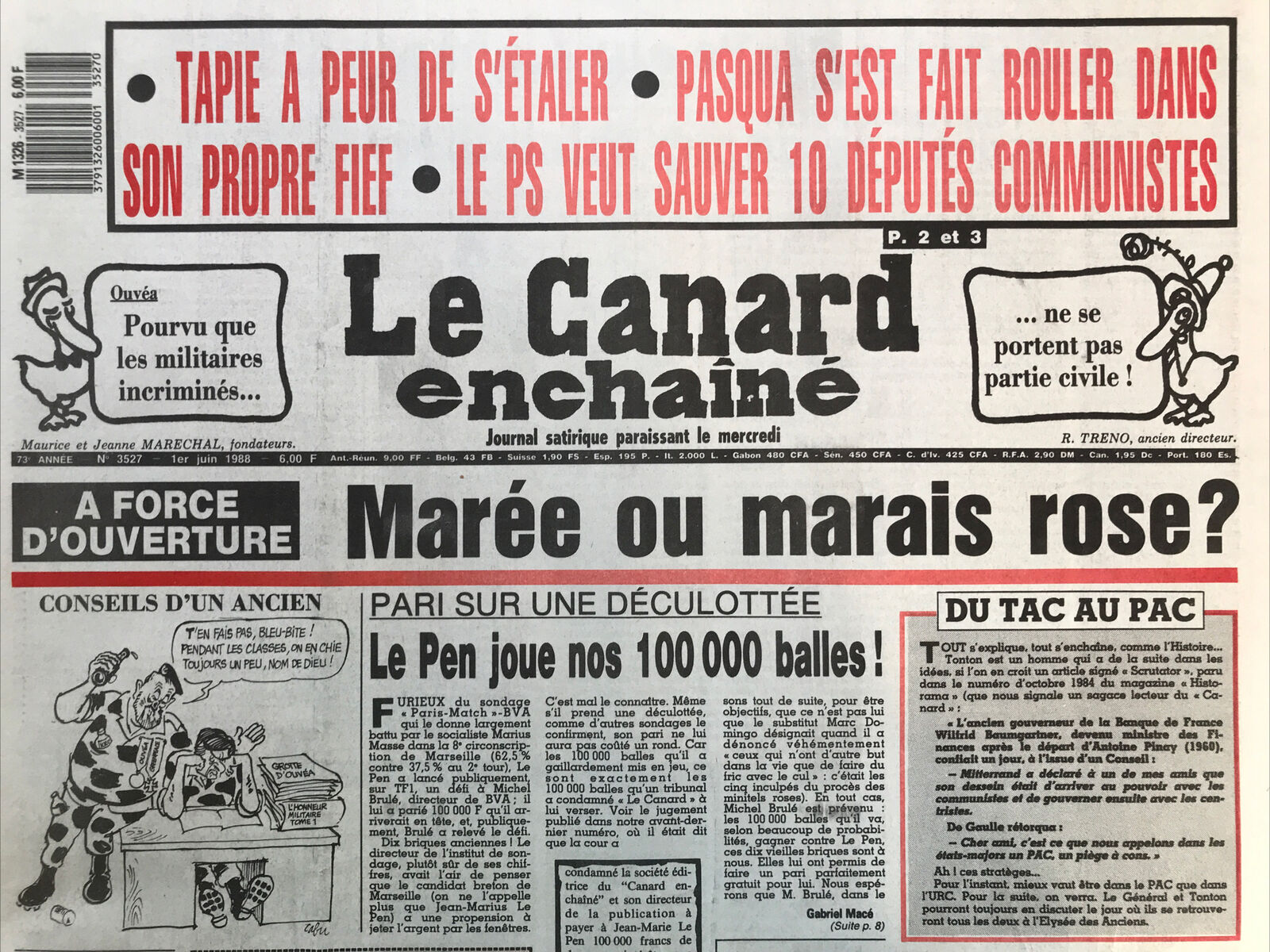 Couac ! | Acheter un Canard | Vente d'Anciens Journaux du Canard Enchaîné. Des Journaux Satiriques de Collection, Historiques & Authentiques de 1916 à 2004 ! | 3527