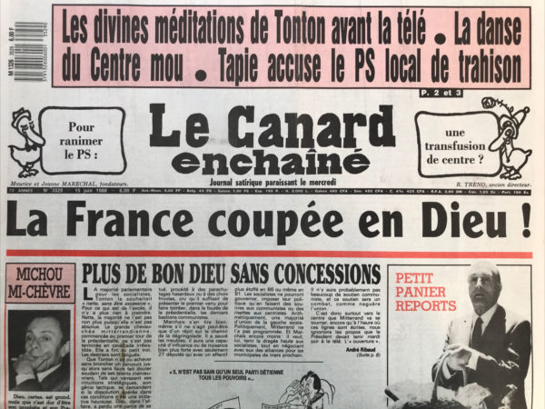 Couac ! | N° 3529 du Canard Enchaîné - 15 Juin 1988 | Nos Exemplaires du Canard Enchaîné sont archivés dans de bonnes conditions de conservation (obscurité, hygrométrie maitrisée et faible température), ce qui s'avère indispensable pour des journaux anciens. | 3529