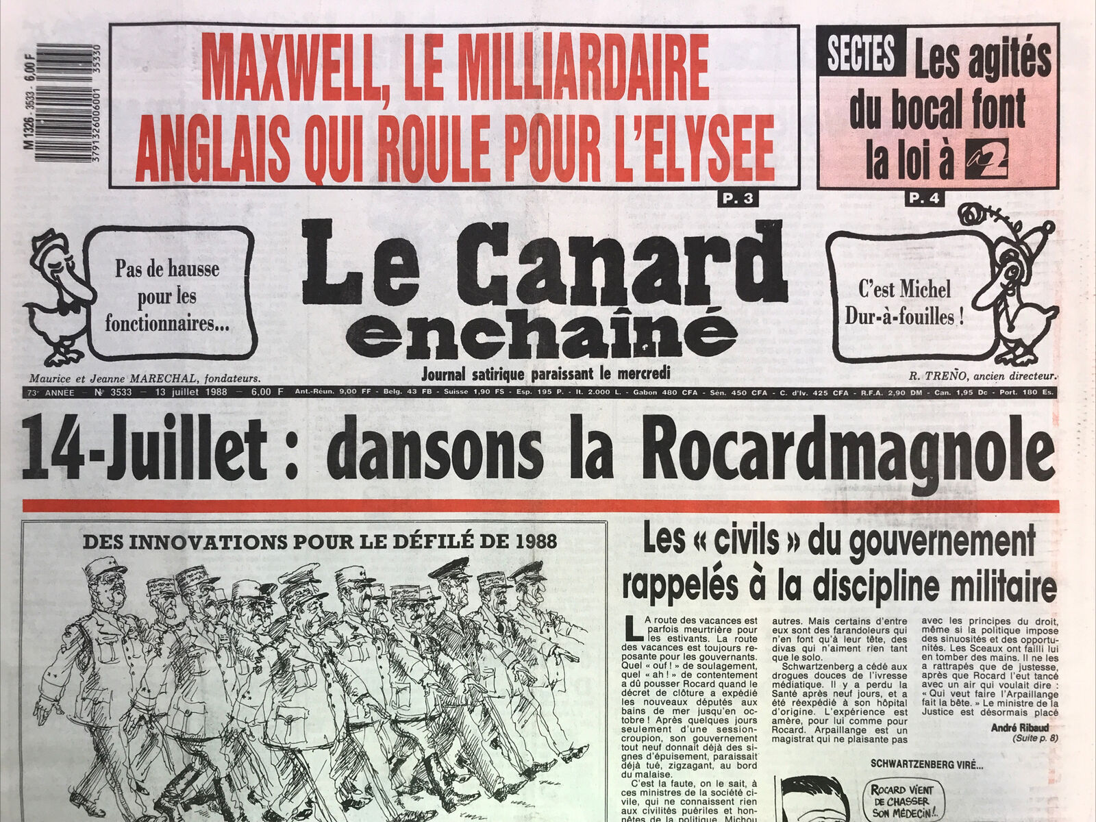 Couac ! | Acheter un Canard | Vente d'Anciens Journaux du Canard Enchaîné. Des Journaux Satiriques de Collection, Historiques & Authentiques de 1916 à 2004 ! | 3533