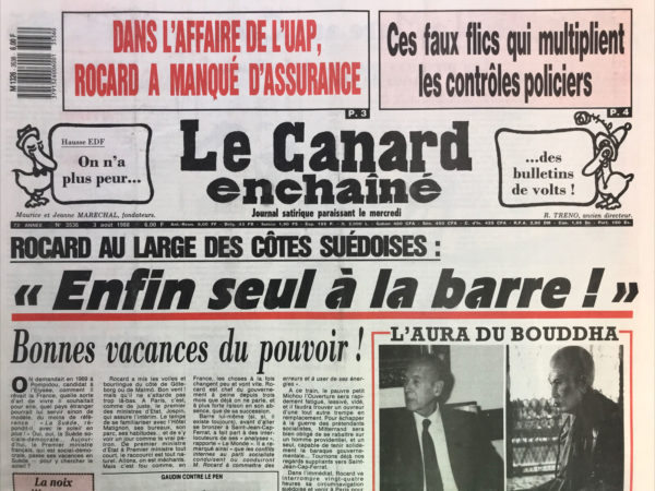 Couac ! | N° 3536 du Canard Enchaîné - 3 Août 1988 | Nos Exemplaires du Canard Enchaîné sont archivés dans de bonnes conditions de conservation (obscurité, hygrométrie maitrisée et faible température), ce qui s'avère indispensable pour des journaux anciens. | 3536