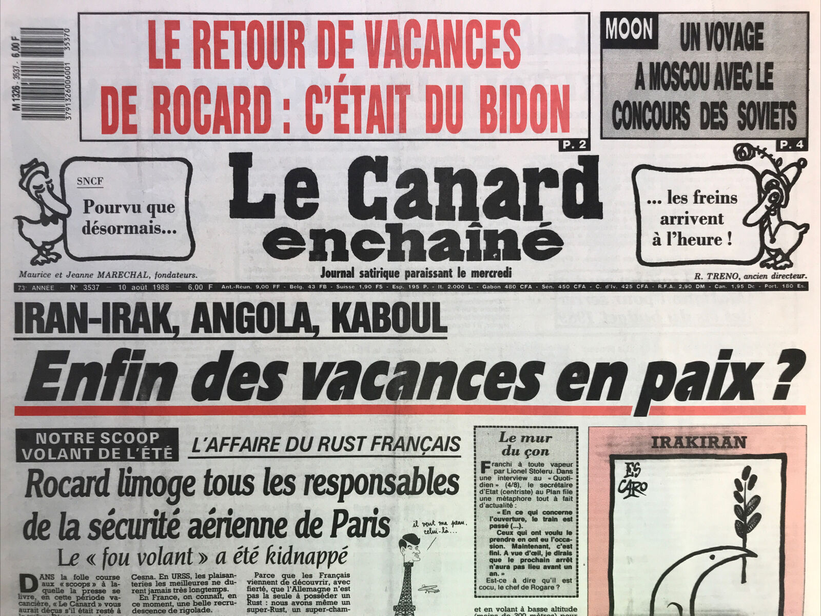 Couac ! | Acheter un Canard | Vente d'Anciens Journaux du Canard Enchaîné. Des Journaux Satiriques de Collection, Historiques & Authentiques de 1916 à 2004 ! | 3537