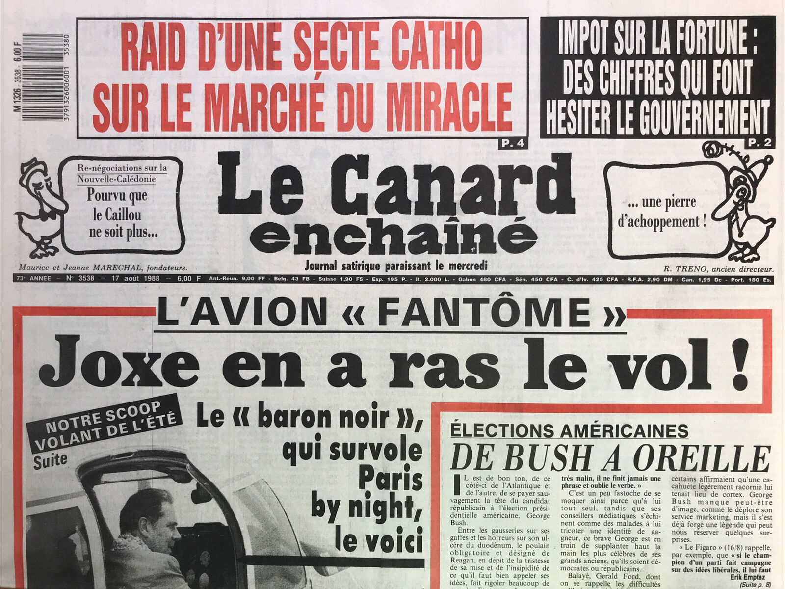 Couac ! | Acheter un Canard | Vente d'Anciens Journaux du Canard Enchaîné. Des Journaux Satiriques de Collection, Historiques & Authentiques de 1916 à 2004 ! | 3538