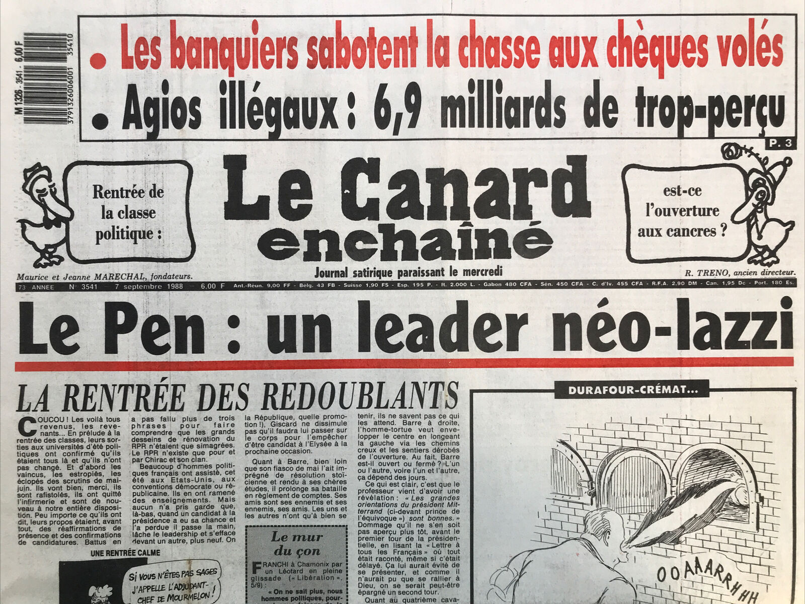 Couac ! | Acheter un Canard | Vente d'Anciens Journaux du Canard Enchaîné. Des Journaux Satiriques de Collection, Historiques & Authentiques de 1916 à 2004 ! | 3541