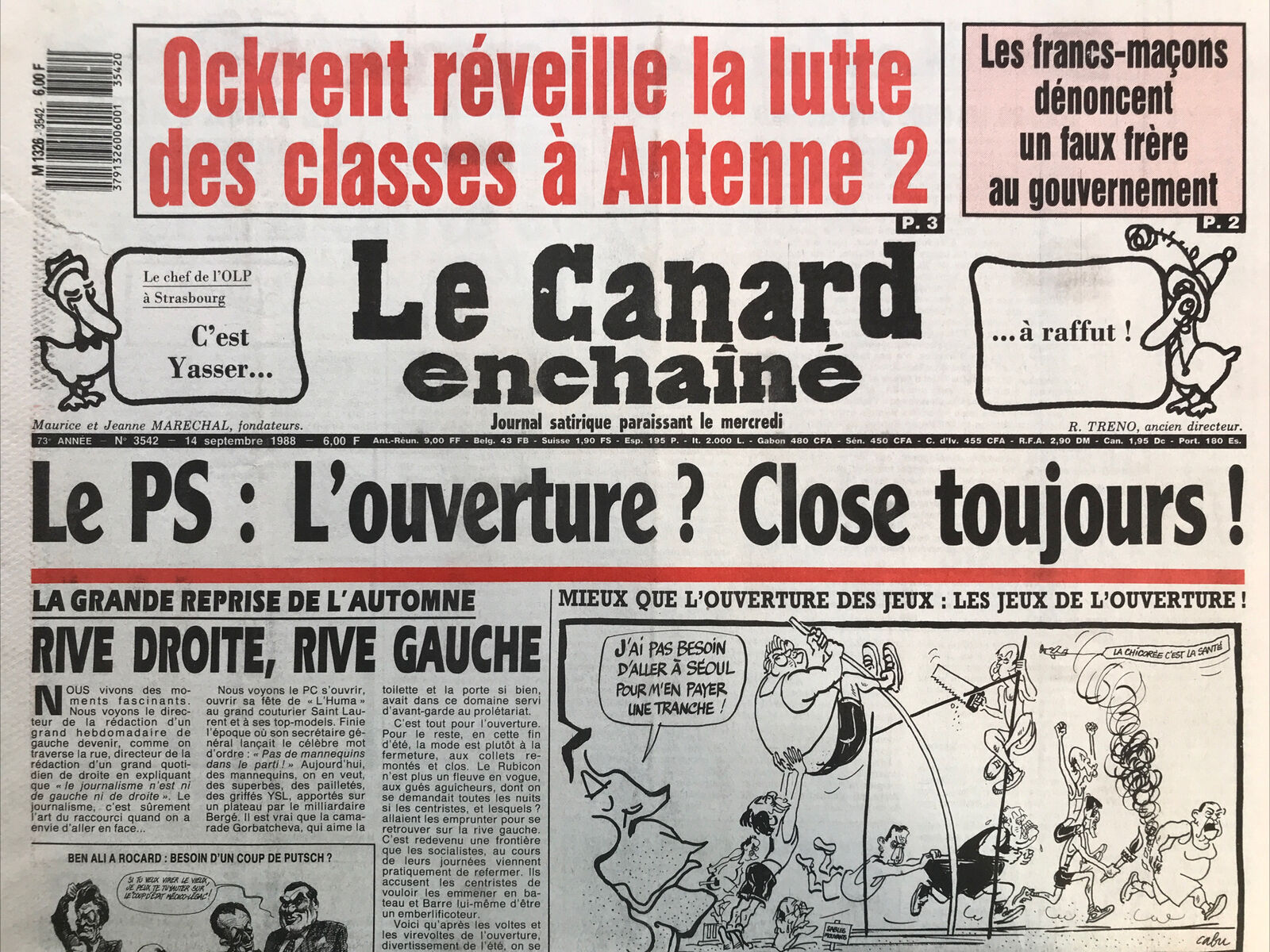 Couac ! | Acheter un Canard | Vente d'Anciens Journaux du Canard Enchaîné. Des Journaux Satiriques de Collection, Historiques & Authentiques de 1916 à 2004 ! | 3542