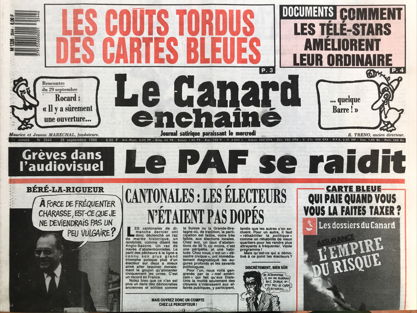 Couac ! | Acheter un Canard | Vente d'Anciens Journaux du Canard Enchaîné. Des Journaux Satiriques de Collection, Historiques & Authentiques de 1916 à 2004 ! | 3544