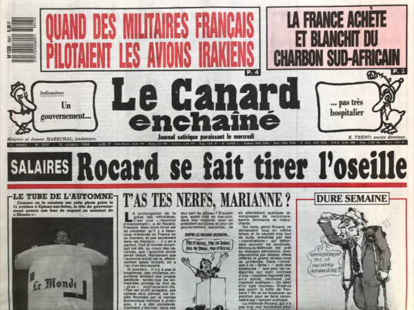 Couac ! | N° 3547 du Canard Enchaîné - 19 Octobre 1988 | Nos Exemplaires du Canard Enchaîné sont archivés dans de bonnes conditions de conservation (obscurité, hygrométrie maitrisée et faible température), ce qui s'avère indispensable pour des journaux anciens. | 3547