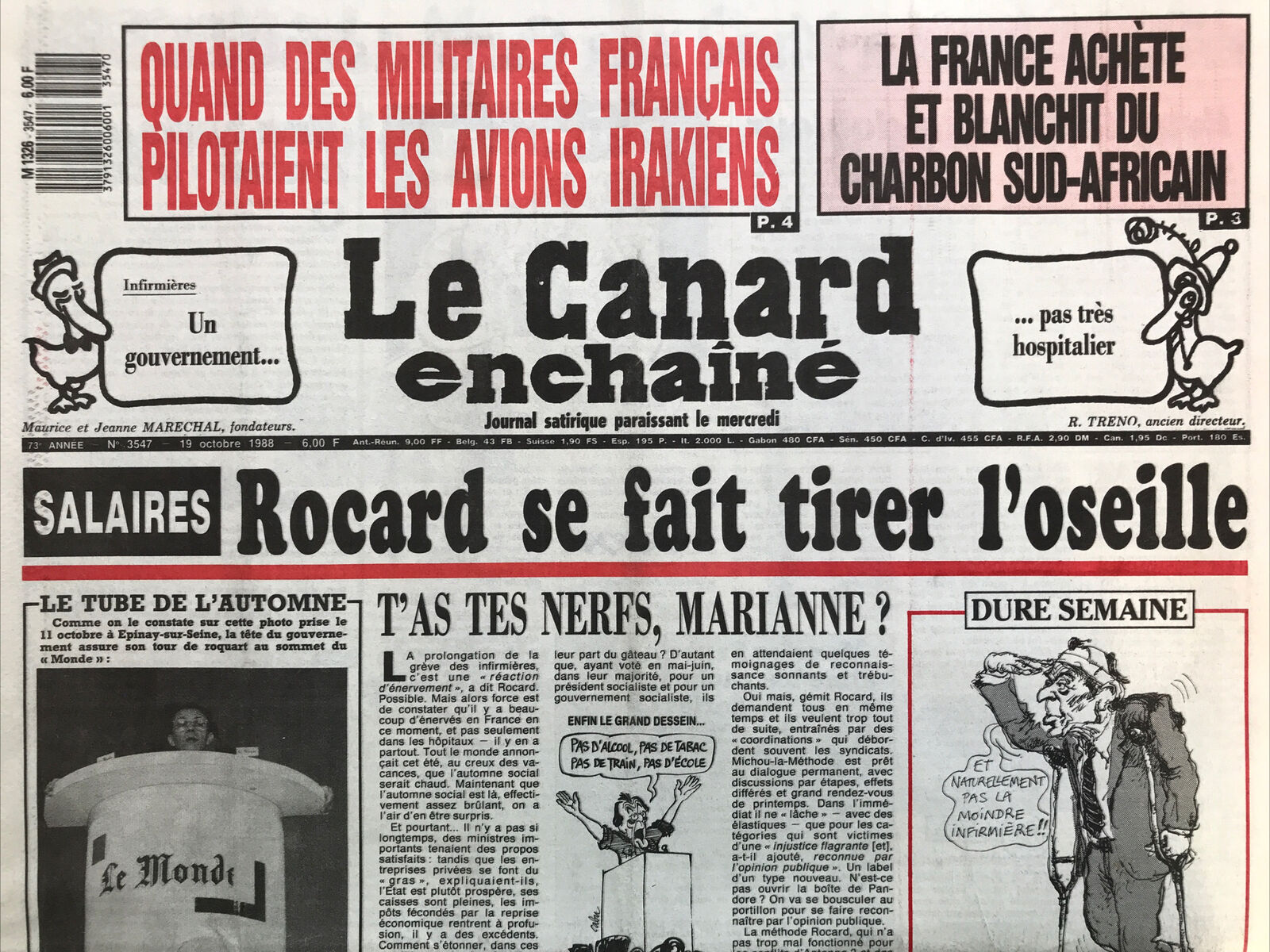 Couac ! | Acheter un Canard | Vente d'Anciens Journaux du Canard Enchaîné. Des Journaux Satiriques de Collection, Historiques & Authentiques de 1916 à 2004 ! | 3547