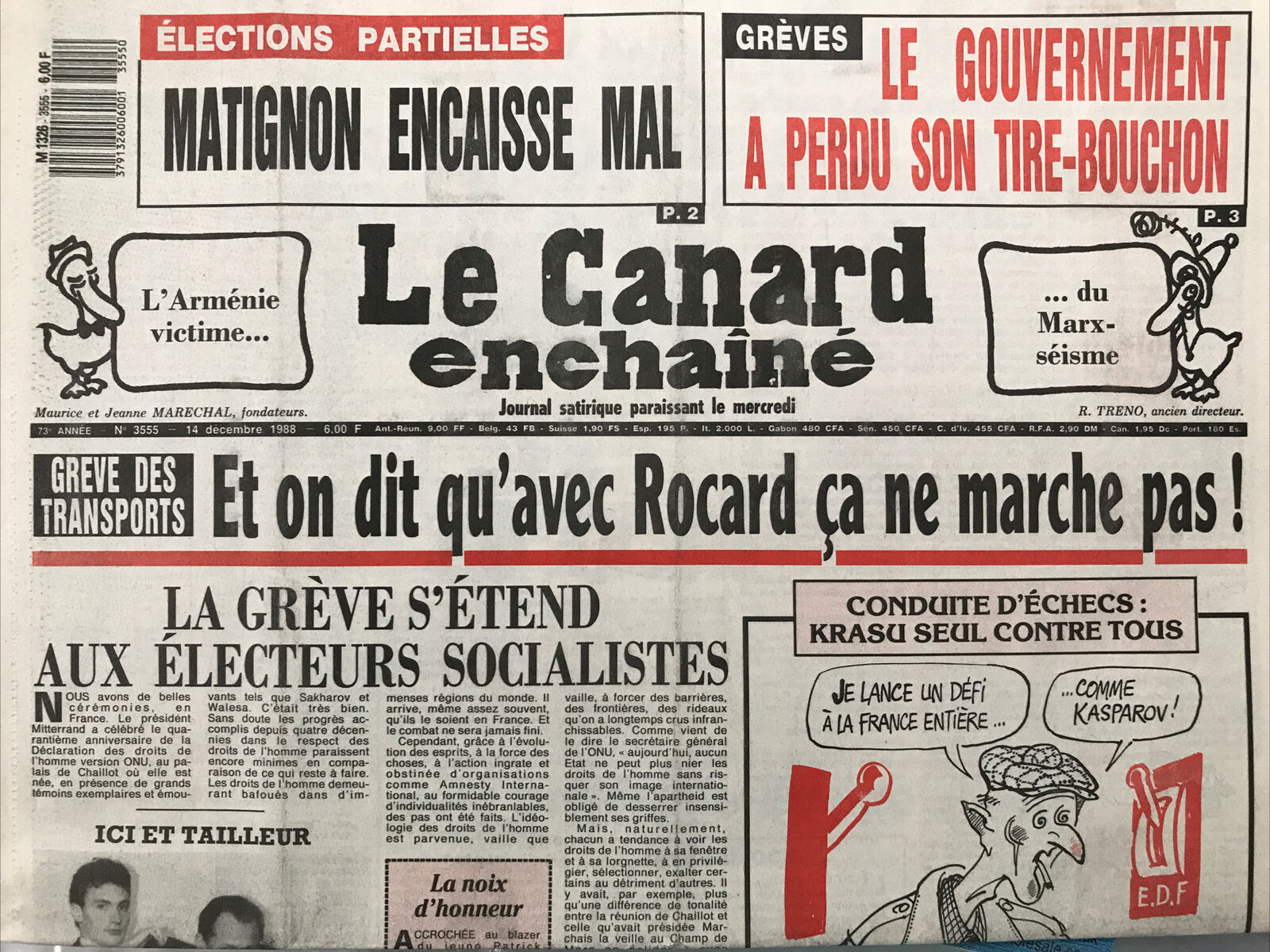 Couac ! | Acheter un Canard | Vente d'Anciens Journaux du Canard Enchaîné. Des Journaux Satiriques de Collection, Historiques & Authentiques de 1916 à 2004 ! | 3555