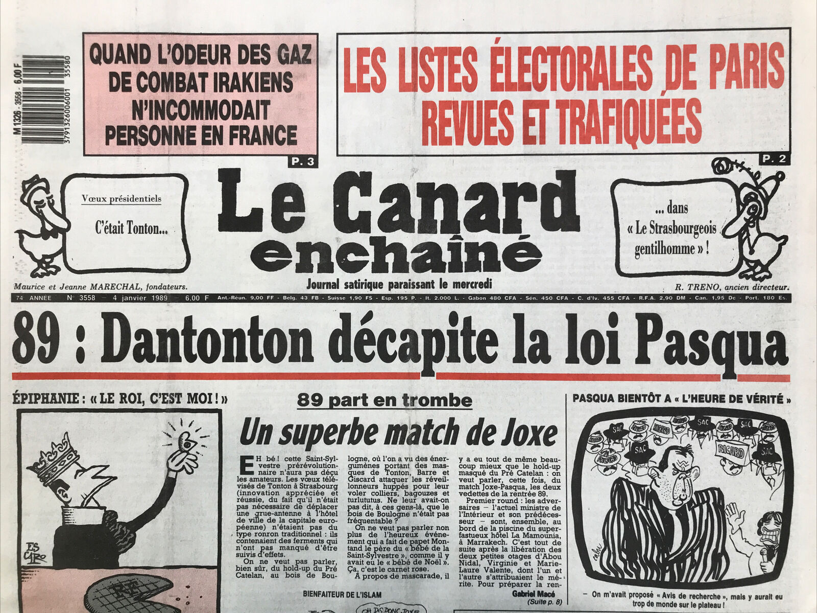 Couac ! | Acheter un Canard | Vente d'Anciens Journaux du Canard Enchaîné. Des Journaux Satiriques de Collection, Historiques & Authentiques de 1916 à 2004 ! | 3558