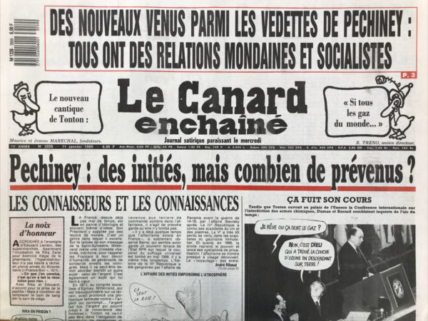 Couac ! | N° 3559 du Canard Enchaîné - 11 Janvier 1989 | Nos Exemplaires du Canard Enchaîné sont archivés dans de bonnes conditions de conservation (obscurité, hygrométrie maitrisée et faible température), ce qui s'avère indispensable pour des journaux anciens. | 3559