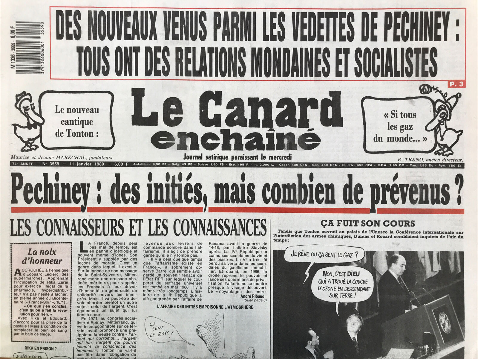 Couac ! | Acheter un Canard | Vente d'Anciens Journaux du Canard Enchaîné. Des Journaux Satiriques de Collection, Historiques & Authentiques de 1916 à 2004 ! | 3559