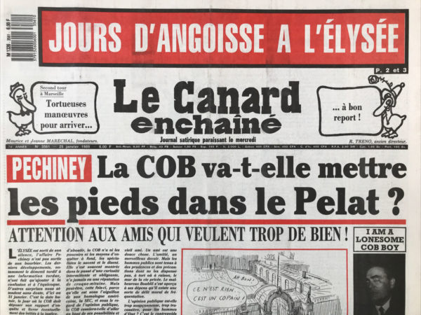 Couac ! | N° 3561 du Canard Enchaîné - 25 Janvier 1989 | Nos Exemplaires du Canard Enchaîné sont archivés dans de bonnes conditions de conservation (obscurité, hygrométrie maitrisée et faible température), ce qui s'avère indispensable pour des journaux anciens. | 3561