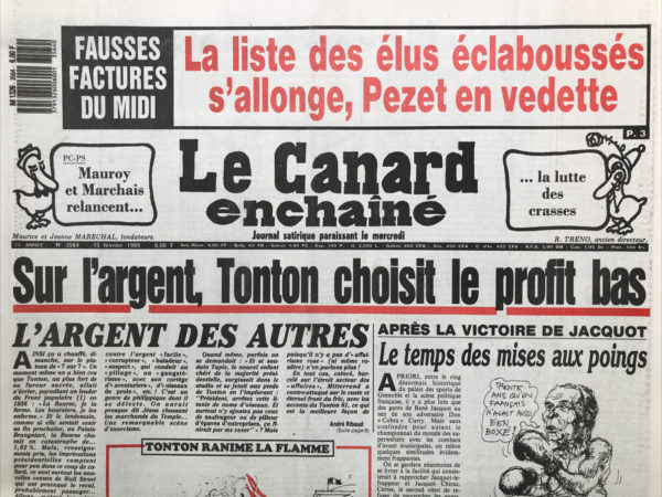 Couac ! | N° 3564 du Canard Enchaîné - 15 Février 1989 | Nos Exemplaires du Canard Enchaîné sont archivés dans de bonnes conditions de conservation (obscurité, hygrométrie maitrisée et faible température), ce qui s'avère indispensable pour des journaux anciens. | 3564