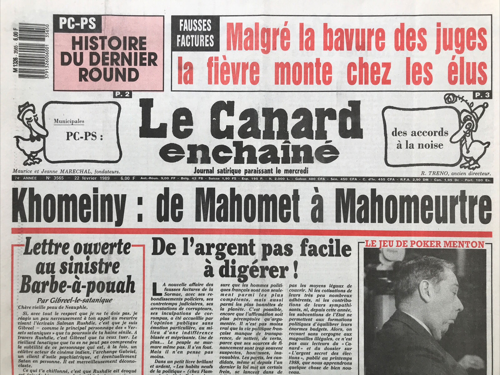 Couac ! | Acheter un Canard | Vente d'Anciens Journaux du Canard Enchaîné. Des Journaux Satiriques de Collection, Historiques & Authentiques de 1916 à 2004 ! | 3565