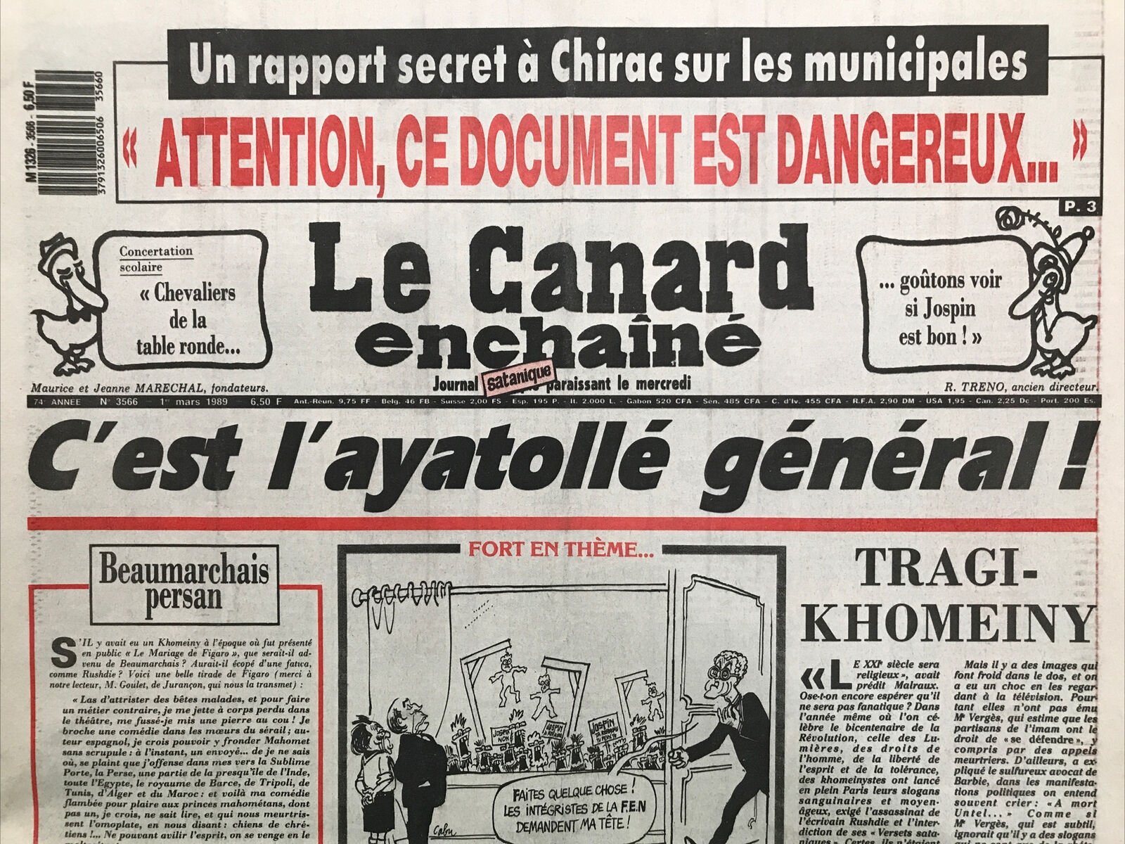 Couac ! | Acheter un Canard | Vente d'Anciens Journaux du Canard Enchaîné. Des Journaux Satiriques de Collection, Historiques & Authentiques de 1916 à 2004 ! | 3566