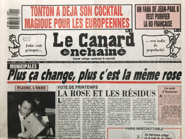 Couac ! | N° 3569 du Canard Enchaîné - 22 Mars 1989 | Nos Exemplaires du Canard Enchaîné sont archivés dans de bonnes conditions de conservation (obscurité, hygrométrie maitrisée et faible température), ce qui s'avère indispensable pour des journaux anciens. | 3569