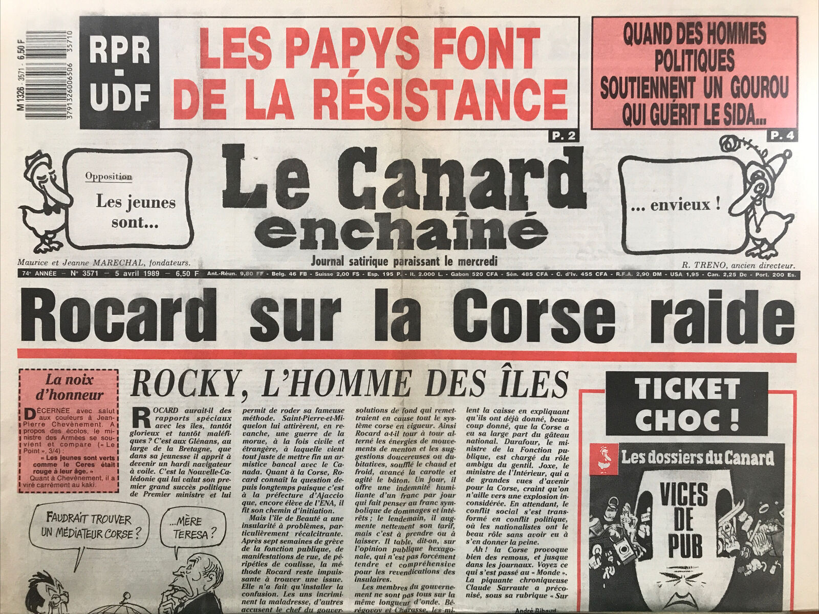 Couac ! | Acheter un Canard | Vente d'Anciens Journaux du Canard Enchaîné. Des Journaux Satiriques de Collection, Historiques & Authentiques de 1916 à 2004 ! | 3571