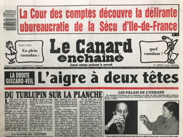 Couac ! | N° 3574 du Canard Enchaîné - 26 Avril 1989 | Nos Exemplaires du Canard Enchaîné sont archivés dans de bonnes conditions de conservation (obscurité, hygrométrie maitrisée et faible température), ce qui s'avère indispensable pour des journaux anciens. | 3574