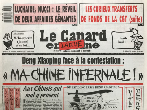 Couac ! | N° 3578 du Canard Enchaîné - 24 Mai 1989 | Nos Exemplaires du Canard Enchaîné sont archivés dans de bonnes conditions de conservation (obscurité, hygrométrie maitrisée et faible température), ce qui s'avère indispensable pour des journaux anciens. | 3578