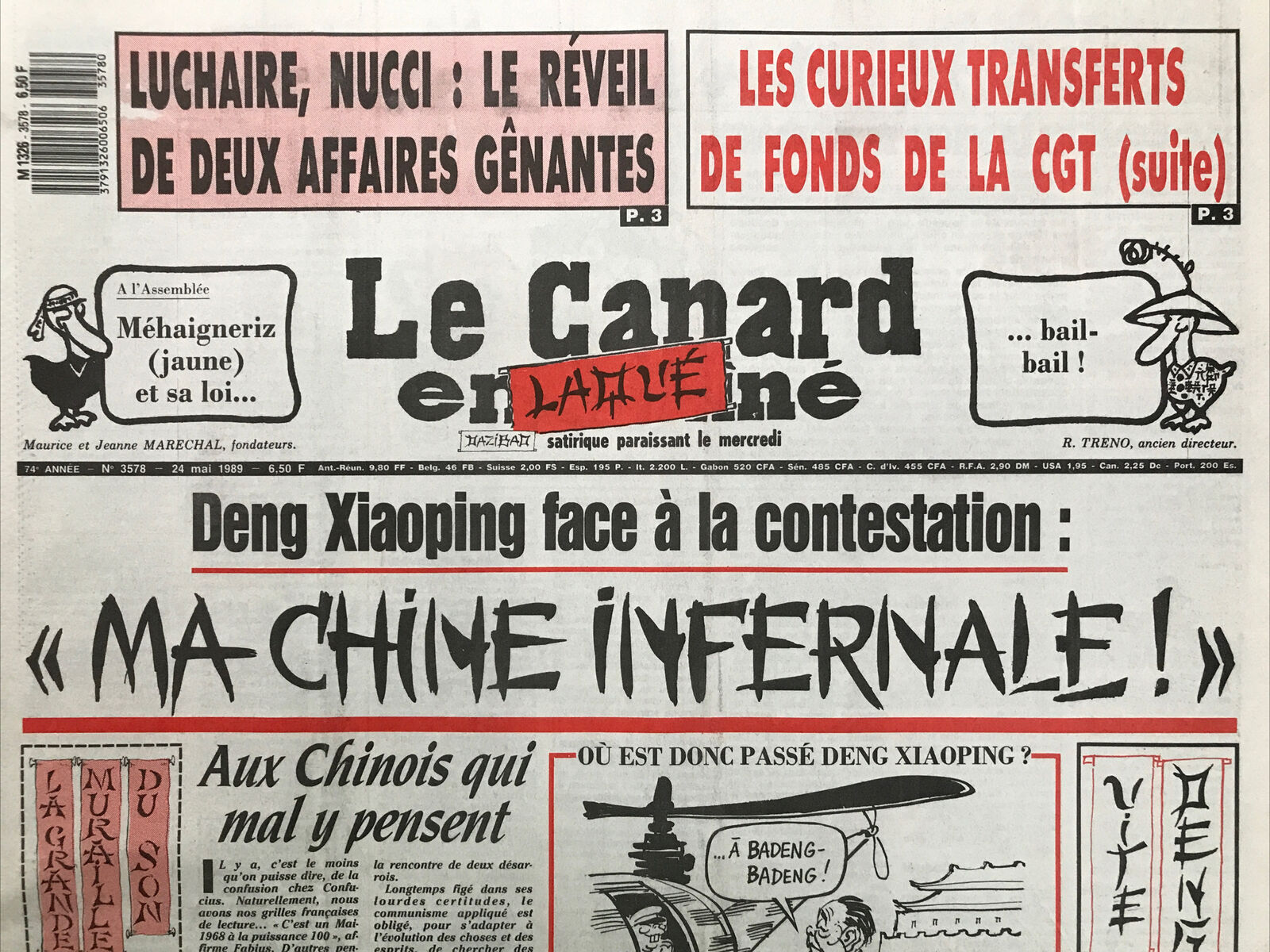 Couac ! | Acheter un Canard | Vente d'Anciens Journaux du Canard Enchaîné. Des Journaux Satiriques de Collection, Historiques & Authentiques de 1916 à 2004 ! | 3578