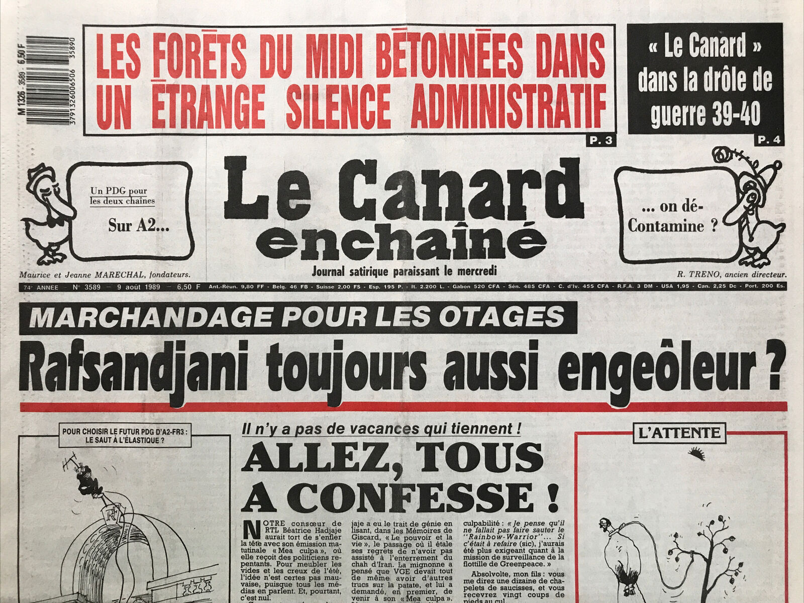 Couac ! | Acheter un Canard | Vente d'Anciens Journaux du Canard Enchaîné. Des Journaux Satiriques de Collection, Historiques & Authentiques de 1916 à 2004 ! | 3589