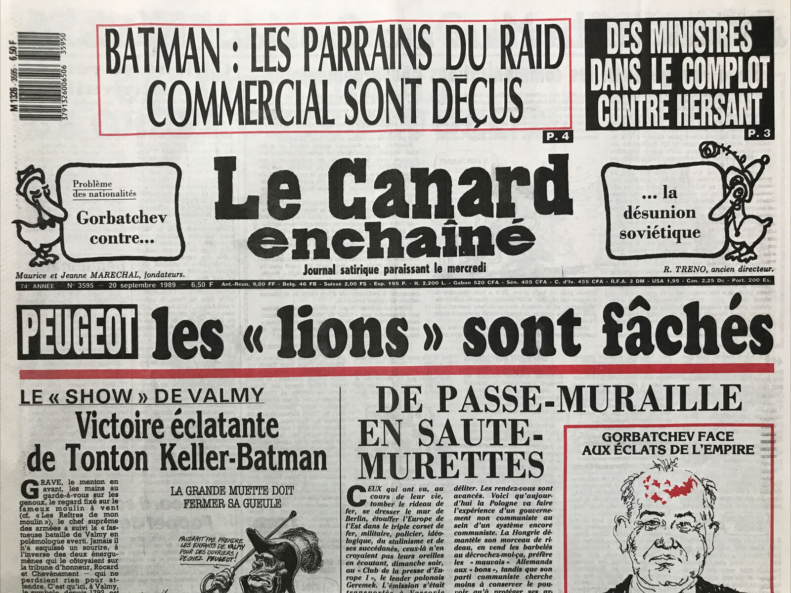 Couac ! | Acheter un Canard | Vente d'Anciens Journaux du Canard Enchaîné. Des Journaux Satiriques de Collection, Historiques & Authentiques de 1916 à 2004 ! | 3595