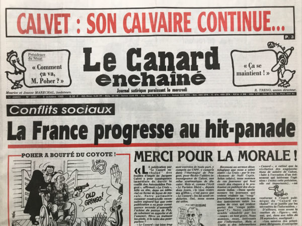 Couac ! | N° 3597 du Canard Enchaîné - 4 Octobre 1989 | Nos Exemplaires du Canard Enchaîné sont archivés dans de bonnes conditions de conservation (obscurité, hygrométrie maitrisée et faible température), ce qui s'avère indispensable pour des journaux anciens. | 3597