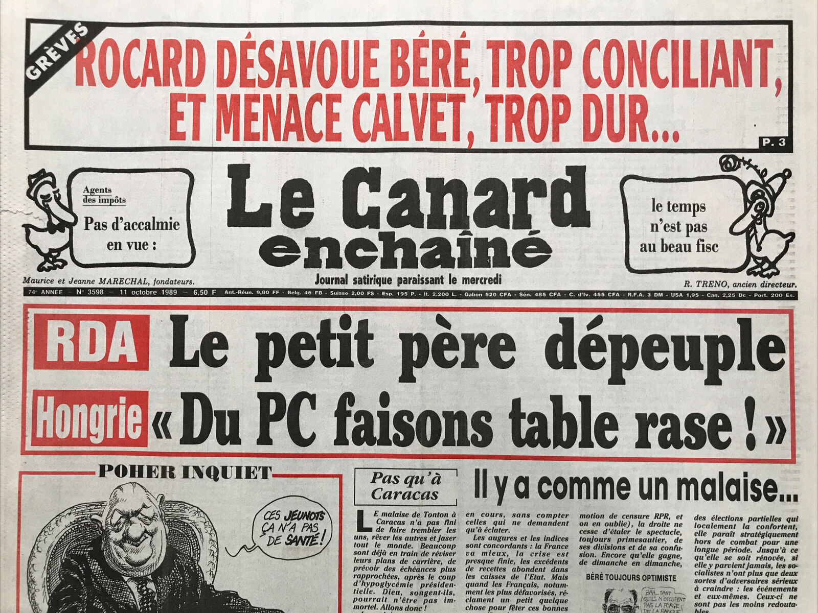 Couac ! | Acheter un Canard | Vente d'Anciens Journaux du Canard Enchaîné. Des Journaux Satiriques de Collection, Historiques & Authentiques de 1916 à 2004 ! | 3598